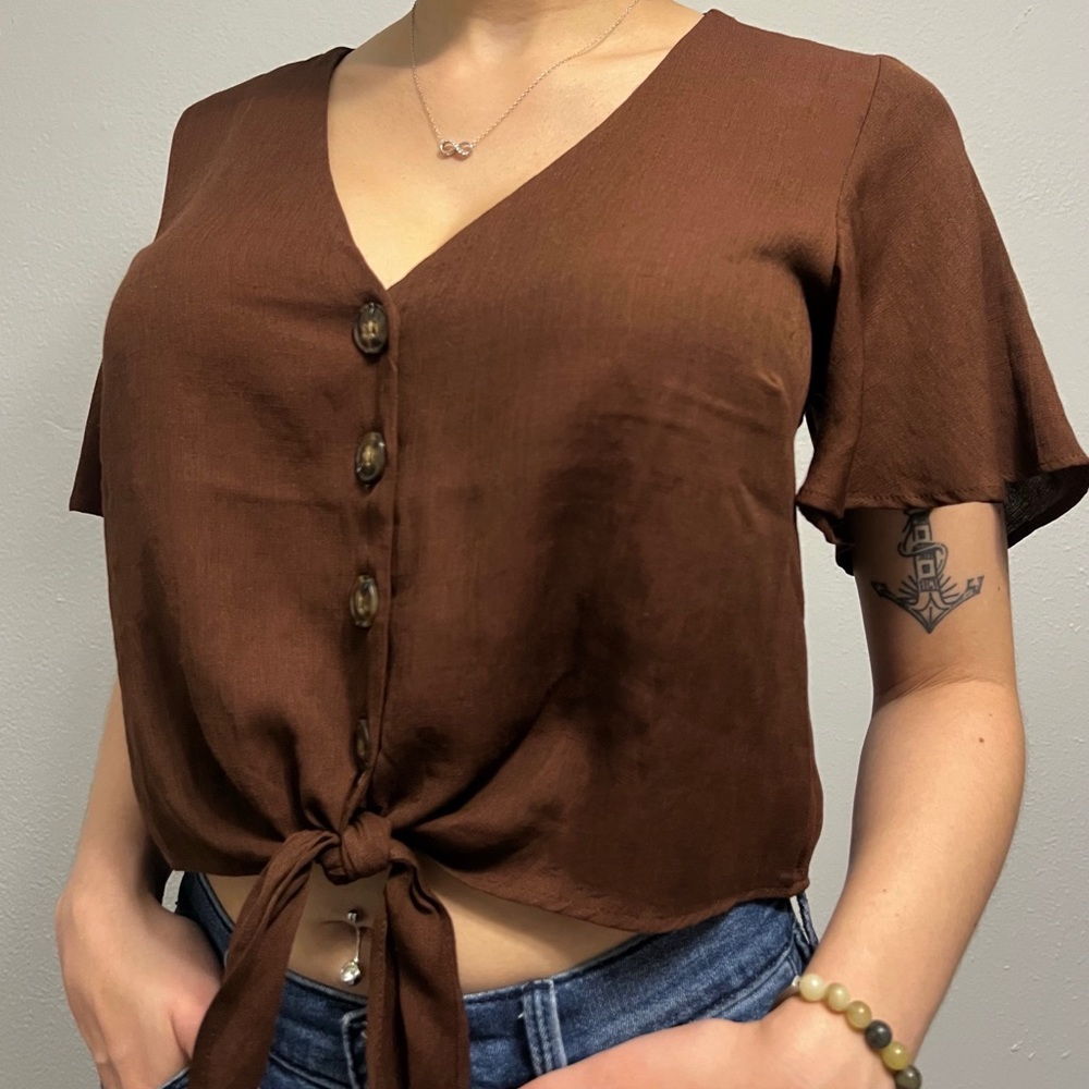 Brown Cropped Top